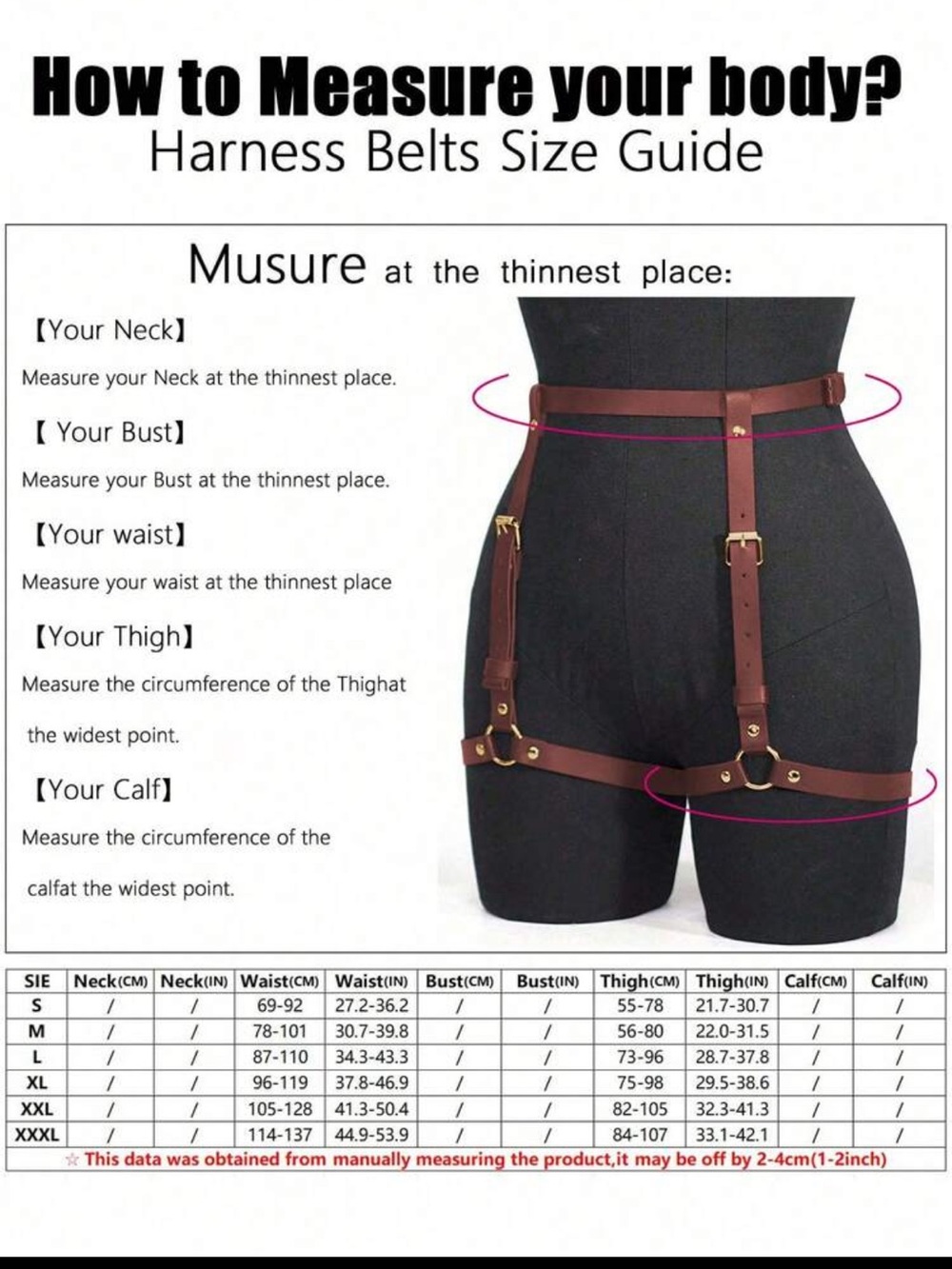 Brown Leather Leg Harness Belt - Women Accessories - Picture 5 of 5